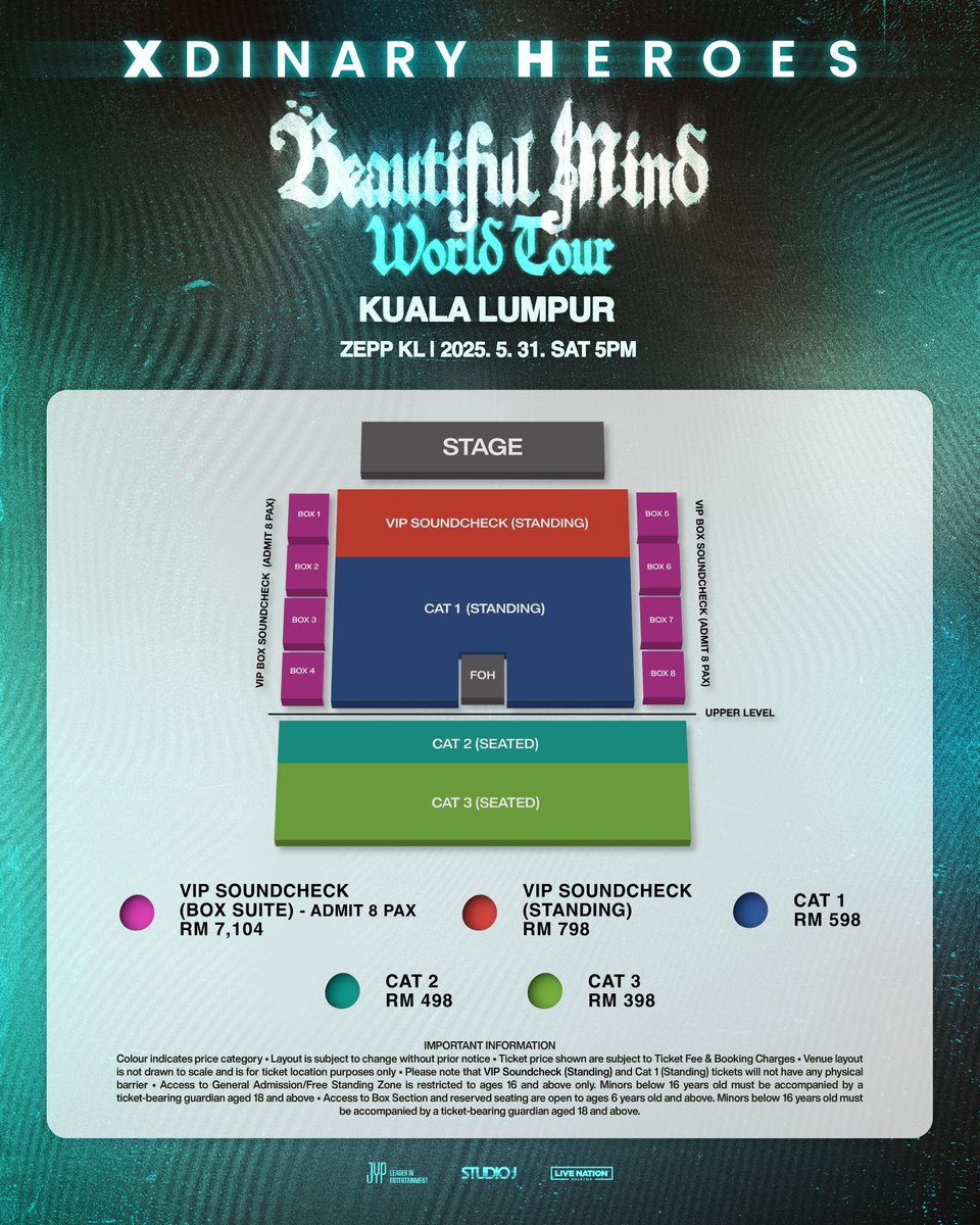 livenationmy's tweet photo. Xdinary Heroes is coming to perform in Malaysia! 🔥🔥 Get ready for an extraordinary night that you’ll never forget. ⁠
⁠
𝑿𝒅𝒊𝒏𝒂𝒓𝒚 𝑯𝒆𝒓𝒐𝒆𝒔 <𝑩𝒆𝒂𝒖𝒕𝒊𝒇𝒖𝒍 𝑴𝒊𝒏𝒅> 𝑾𝒐𝒓𝒍𝒅 𝑻𝒐𝒖𝒓 𝒊𝒏 𝑲𝒖𝒂𝒍𝒂 𝑳𝒖𝒎𝒑𝒖𝒓⁠
📅: 31 May 2025, 5pm⁠
🏟️: Zepp KL⁠
🎫: https://t.co/uJRDeSoV1x⁠ / GoLive Ticketing App ⁠
⁠
🎫 𝐌𝐚𝐬𝐭𝐞𝐫𝐜𝐚𝐫𝐝 𝐏𝐫𝐞𝐬𝐚𝐥𝐞: Wednesday, 16th April, 12pm - 11:59pm⁠
Visit https://t.co/Cm8RQNnNr4 to find out more.⁠
⁠
🎫 𝐋𝐢𝐯𝐞 𝐍𝐚𝐭𝐢𝐨𝐧 𝐏𝐫𝐞𝐬𝐚𝐥𝐞: Thursday, 17th April, 11am - 11:59pm⁠
Register for a FREE membership via https://t.co/sKqZUmToHV to access the presale!⁠
⁠
🎫 𝐆𝐞𝐧𝐞𝐫𝐚𝐥 𝐎𝐧-𝐒𝐚𝐥𝐞: Friday, 18th April, 11am onwards⁠
⁠
Note:⁠
* All VIP ticket holders are eligible for a lucky draw chance for a Group Photo opportunity with Xdinary Heroes (15 pax per group).⁠
* Only VIP ticket holders who have purchased tickets by 24 May 2025, 11:59pm will be entitled to the lucky draw.⁠
* Winners will be chosen randomly through a system-generated lucky draw. Details will be released 3 days prior to the show date.⁠
*Please stay tuned to Live Nation Malaysia’s social accounts for the announcement of the winners and redemption details.⁠
* The organizer reserves the right to amend the terms and conditions without prior notice. In the event of any dispute, the organiser’s decision is final. ⁠
⁠
#XdinaryHeroes #엑스디너리히어로즈⁠
#Beautiful_Mind_WorldTour⁠
#Beautiful_Mind⁠
#WE_ARE_ALL_HEROES ⁠
#KualaLumpur #LiveNationMY⁠