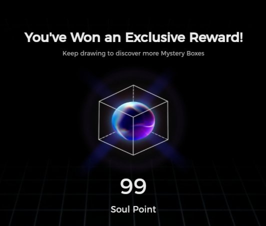 OyhkanCk_'s tweet photo. 99 Soul Points obtained. It is a top reward in the mystery box that people rarely get. This is GAEA—where emotional data becomes divine power. Show your emotional to get a victory in GAEA. @aigaealabs #GAEA #mysterybox #Soulpoint #EmoAI #Base #DeepTraining #aigaealabs https://t.co/JdR0HOuEU9