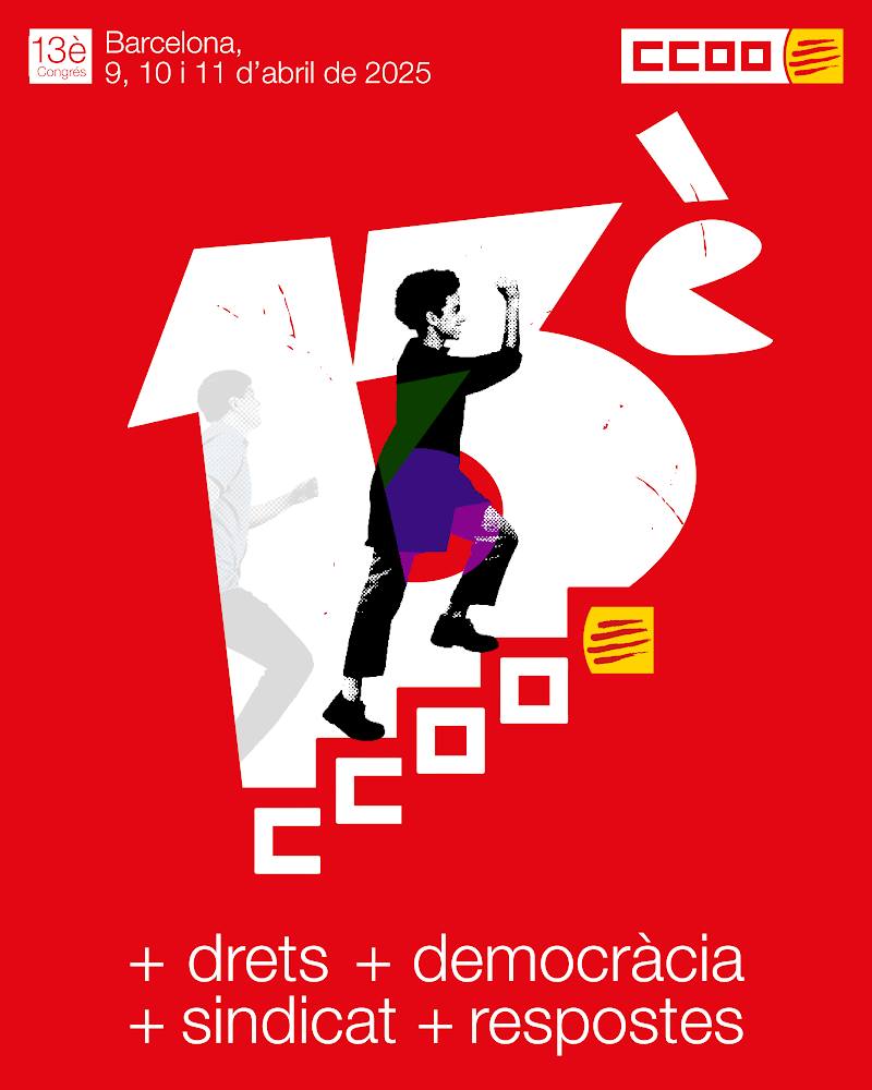 🗓️ Avui, demà i demà passat <a href="/ccoocatalunya/">CCOO de Catalunya</a> celebra el seu 13è Congrés al Palau de Congressos de Barcelona.  

🤝 Es debatrà i s'establirà l'estratègia, les pràctiques sindicals i s'escolliran els nous òrgans de direcció.

➕ <a href="/ccoo_bll_apag/">CCOO BLL APAG +drets +accioterritorial +proximitat</a> participem amb 62 delegats i delegades.