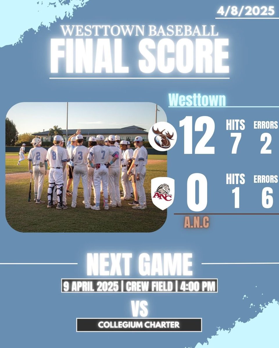 Westtown Baseball (@wt_varbaseball) on Twitter photo MOOSE WIN!!! Westtown gets the 12-0 victory in 6 innings over ANC on the road to move to 2-0 in league play! Cooper Speacht ‘26 (<a href="/SpeachtC/">Cooper Speacht</a>) absolutely shoved on the bump today! Struck out 9 batters in 5 innings while only allowing 1 hit! MOOSE WIN!!! Westtown gets the 12-0 victory in 6 innings over ANC on the road to move to 2-0 in league play! Cooper Speacht ‘26 (<a href="/SpeachtC/">Cooper Speacht</a>) absolutely shoved on the bump today! Struck out 9 batters in 5 innings while only allowing 1 hit!