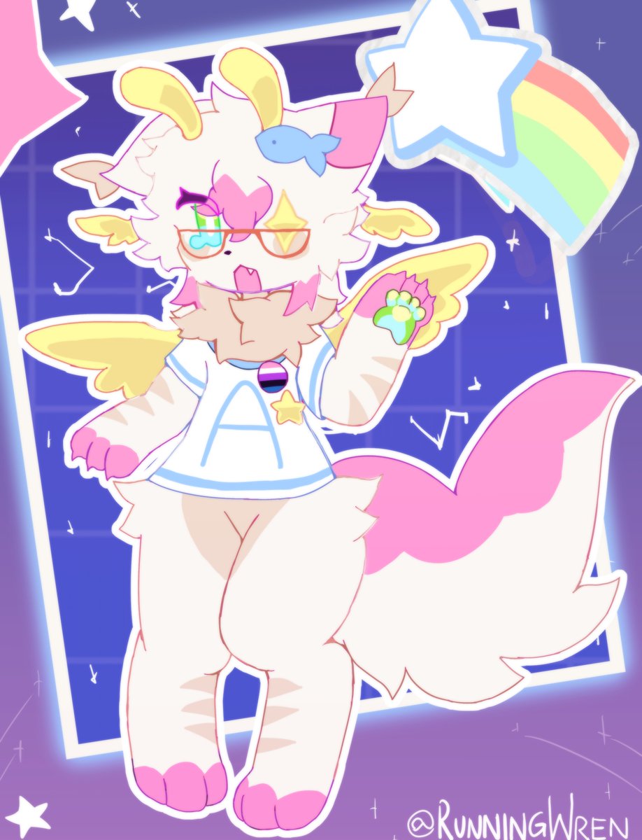 Was super super fun completing this colourful commission! :D (character belongs to ivorqette)