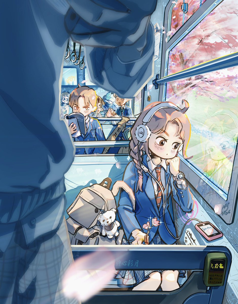 yuri338888's tweet photo. 作品:桜のメロディと恋の予感
ソフト:CLIP STUDIO PAINT  EX
「春の新学期、早朝のバスで桜の音楽を聴きながら窓の外を眺める高校生を描きました。アニメ塗りなので、線画の強弱に特にこだわって仕上げています。」

#お絵描き
#お絵描き好きな人と繋がりたい 
#イラスト
#イラストレーター 
#春
#桜
#新学期
#青春
#可愛いイラスト
#女の子
#高校生
#恋の始まり
#さくら
#告白
#花見