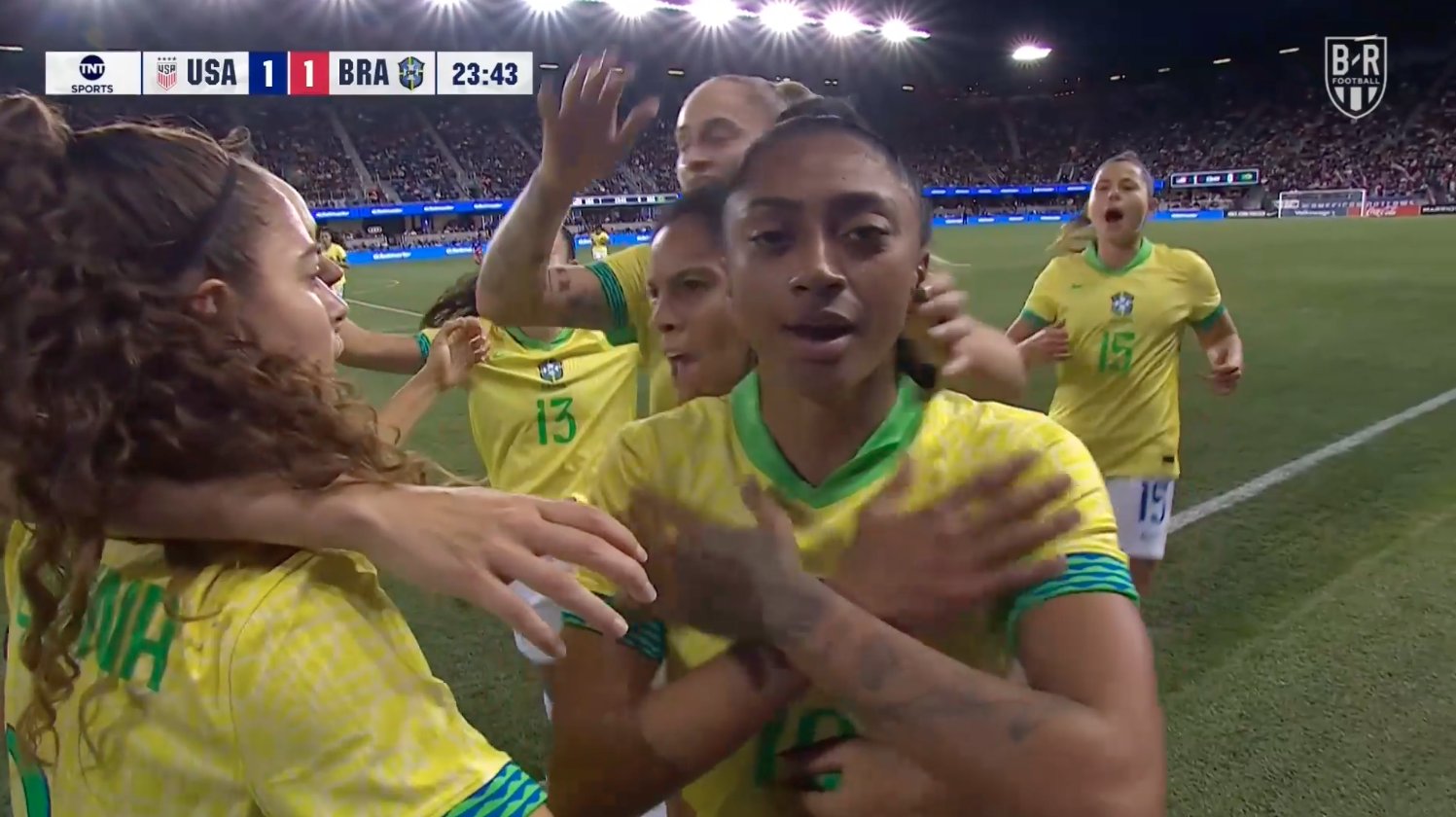 The goal? Stunning 💫The celly? Cold 🥶That's the Kerolin we know & love 🇧🇷🎥 @brfootball