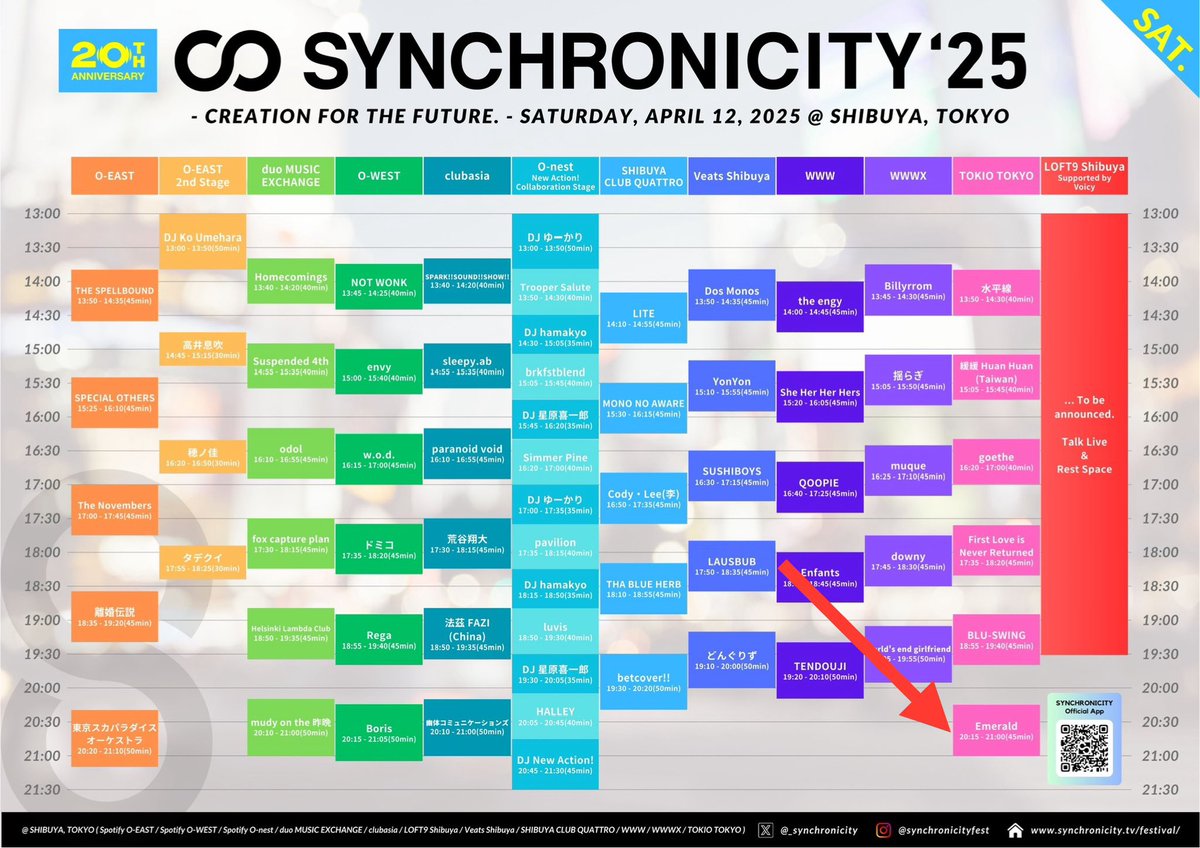 Emerald(エメラルド) (@emerald_info_) on Twitter photo 【Next Live】
2025.4.12(Sat)
SYNCHRONICITY’25 - 20th Anniversary!! -
<a href="/_synchronicity/">𝗦𝗬𝗡𝗖𝗛𝗥𝗢𝗡𝗜𝗖𝗜𝗧𝗬 | シンクロニシティ</a>
EmeraldはTOKIO TOKYOにて、
4/12(土)20:15〜の出演です。
お待ちしております💃🕺!!!
synchronicity.tv/festival/ 【Next Live】
2025.4.12(Sat)
SYNCHRONICITY’25 - 20th Anniversary!! -
<a href="/_synchronicity/">𝗦𝗬𝗡𝗖𝗛𝗥𝗢𝗡𝗜𝗖𝗜𝗧𝗬 | シンクロニシティ</a>
EmeraldはTOKIO TOKYOにて、
4/12(土)20:15〜の出演です。
お待ちしております💃🕺!!!
synchronicity.tv/festival/