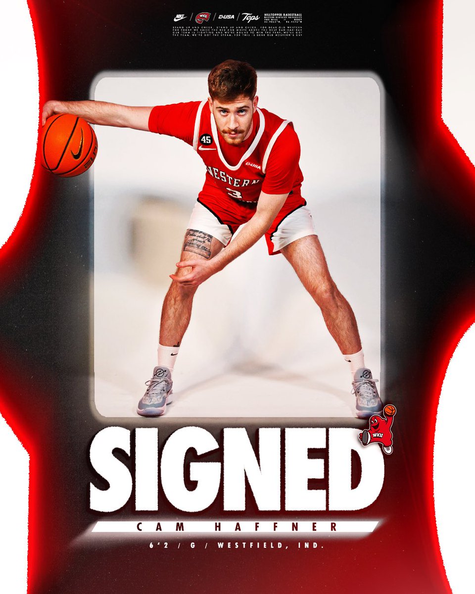 𝐒𝐢𝐠𝐧𝐞𝐝 🔏💯

Hilltopper Basketball has announced the signing of Evansville transfer Cam Haffner 

📲 bit.ly/3G0dXvE

#GoTops | <a href="/CamHaffner/">cam haffner</a>