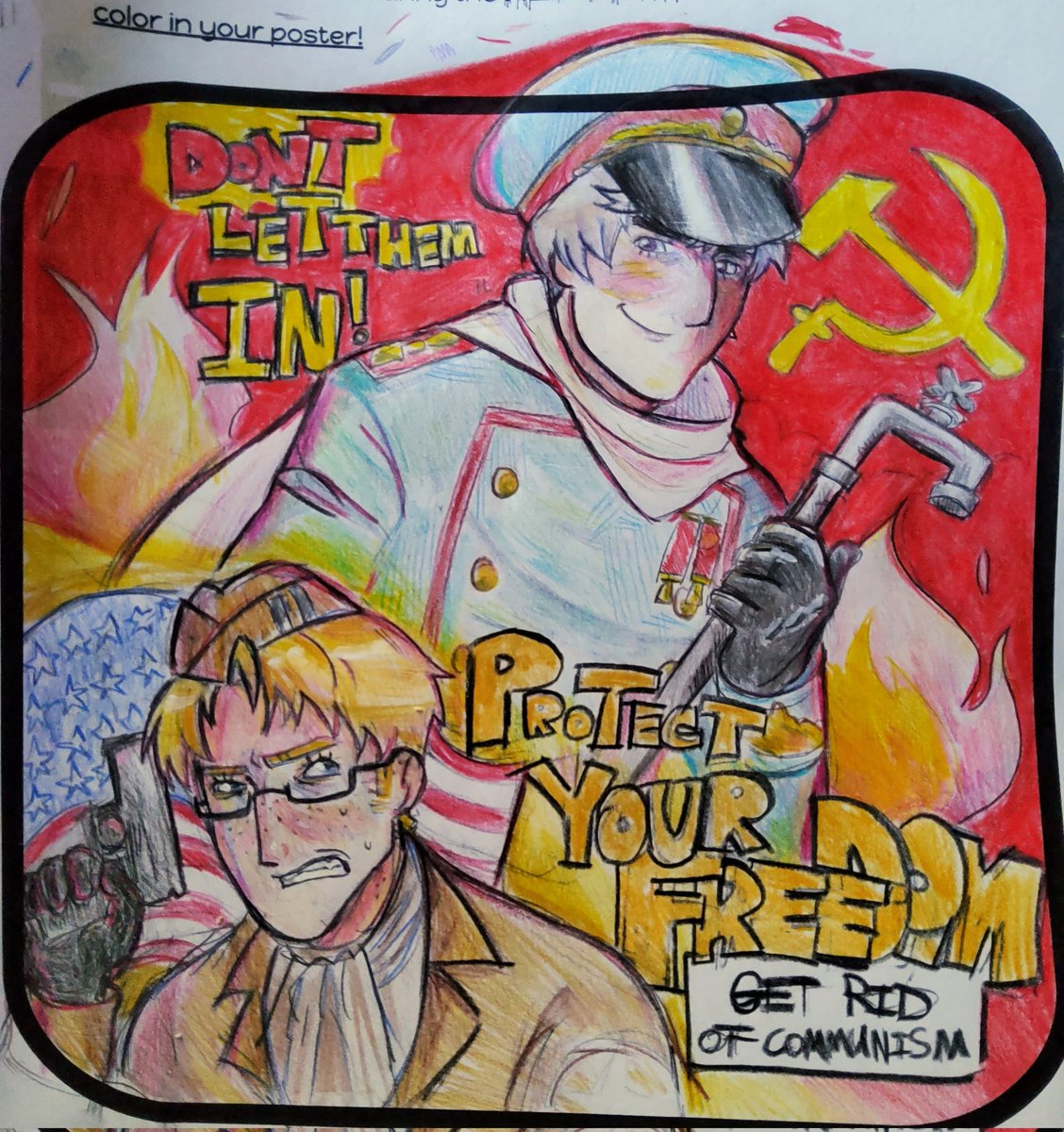 Hyperlattee's tweet photo. I.. I finished..., okay I'm turning it in tomorrow do you think my teacher will like it ., , #hetalia https://t.co/4OQqWzW6xK