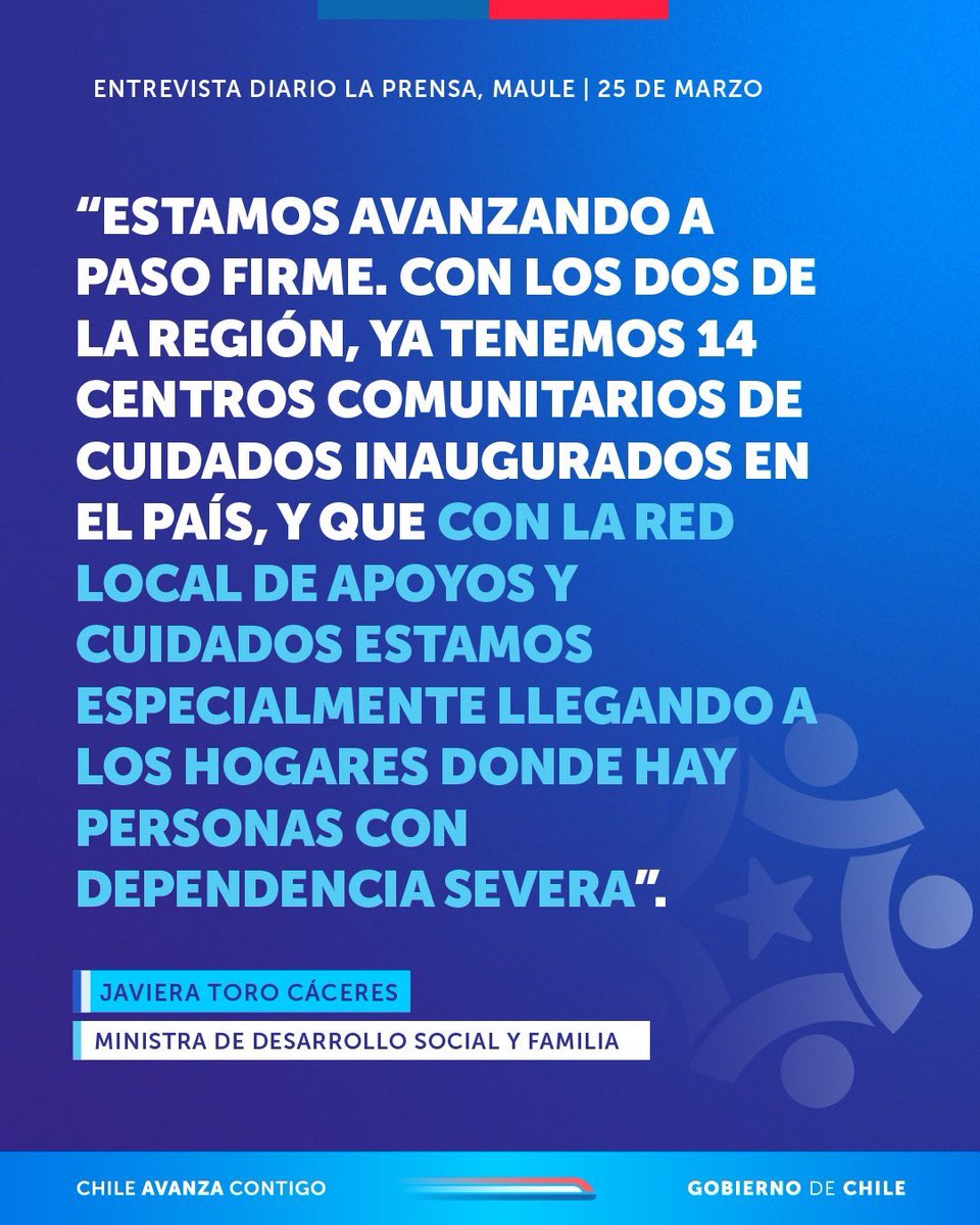 En entrevista con en el Diario La Prensa, la ministra Javiera Toro destacó los avances de #ChileCuida en la Región Maule.