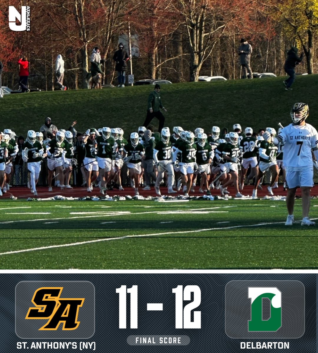 nj_athletics's tweet photo. DELBARTON PUTS THE NATION ON NOTICE! 

The Green Wave come back after trailing to a top-3 nationally ranked team in St. Anthony’s as Alex Schobel scores a goal in double overtime for the win! https://t.co/vq0VzVFqU8