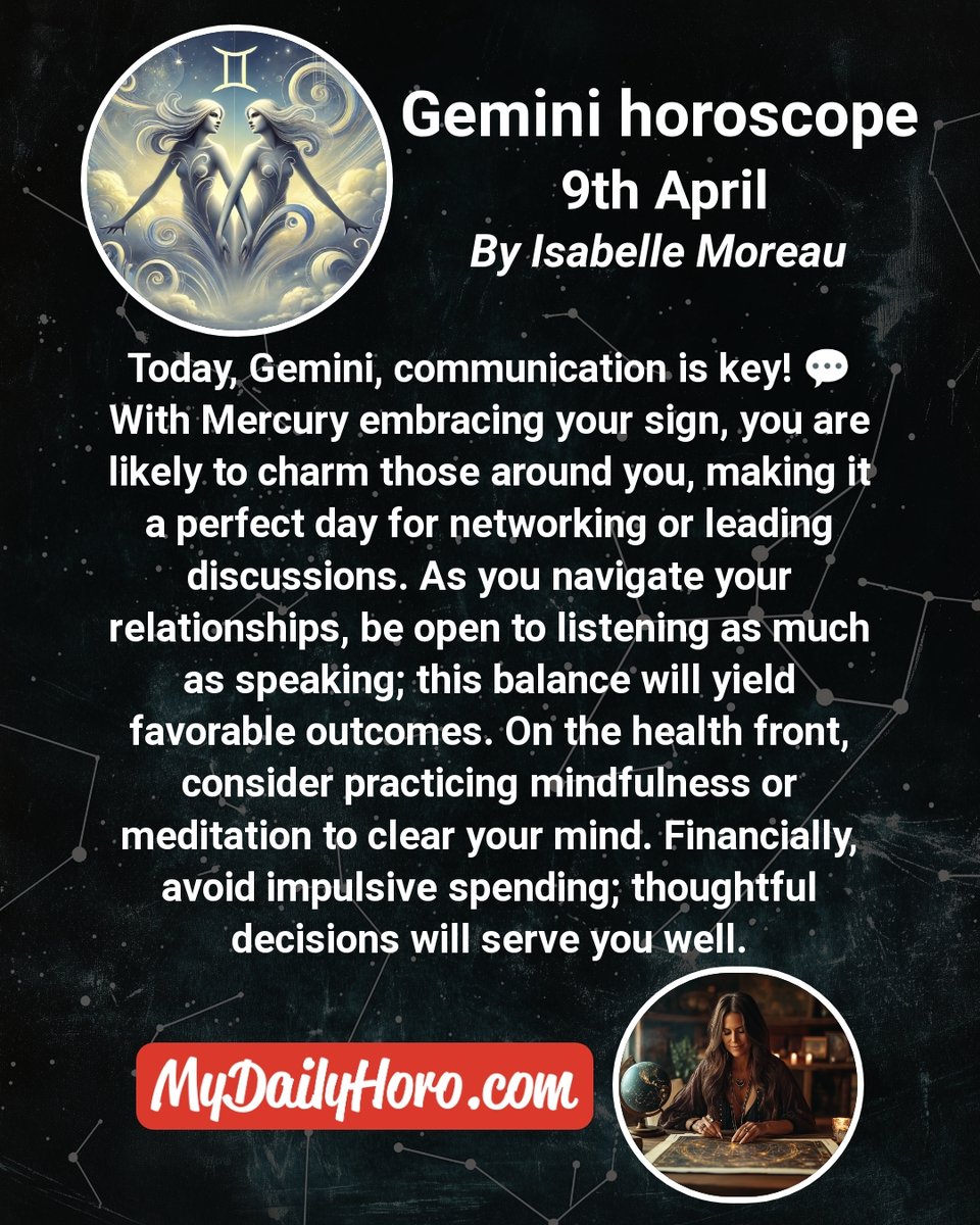 Gemini_DailyHor's tweet photo. ♊ Gemini, April 09, 2025

🔮 Check out our website for more: https://t.co/o1WSVHZCYs

#Gemini #GeminiSeason #GeminiVibes #TwinsVibes #GeminiEnergy https://t.co/WWxJiFaoqa
