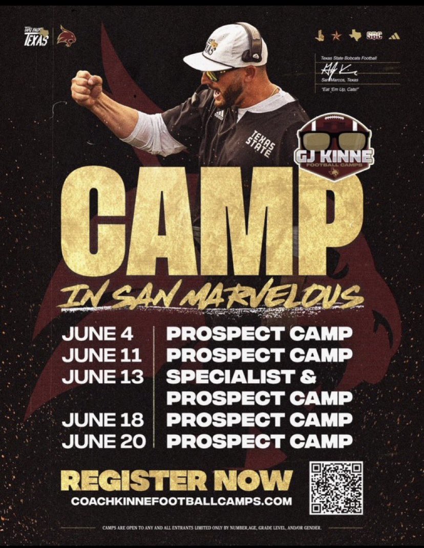 Tajjgaddy's tweet photo. Thank you @TrustMyEyesO for the camp invitation, im excited to attend in San Marcos! #RecruitConnally

@CoachFarrellCHS @Coach_Cuellar @CoachCBurton @CoachAnderson_S https://t.co/n9CsJKl4cp