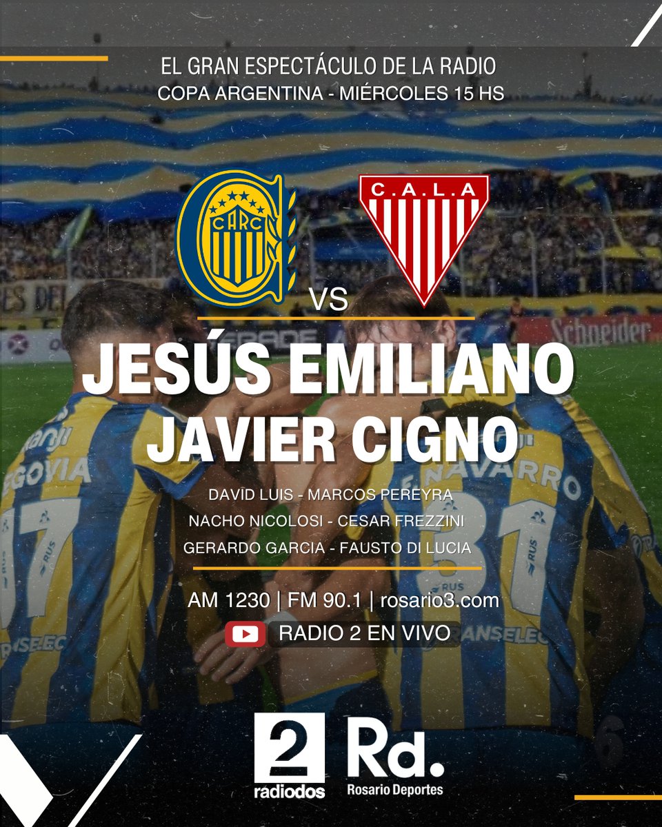 ➡️Mañana desde las 15 te esperamos en el gran espectáculo de la radio

🎙️Relata: <a href="/JesusEmilianoOk/">Jesús Emiliano</a> 
🗣️Comenta: @javicigno
📻 Estudios: <a href="/DavidLuisTigre/">David Luis</a> 
🎤​ Locución comercial: Marcos Pereyra
🎛️​ Operación técnica: Nicolosi - Garcia
✍️​ Producción <a href="/cfrezzini/">cesar frezzini</a>  ​<a href="/FaustoDiLucia/">Fausto Di Lucia</a>