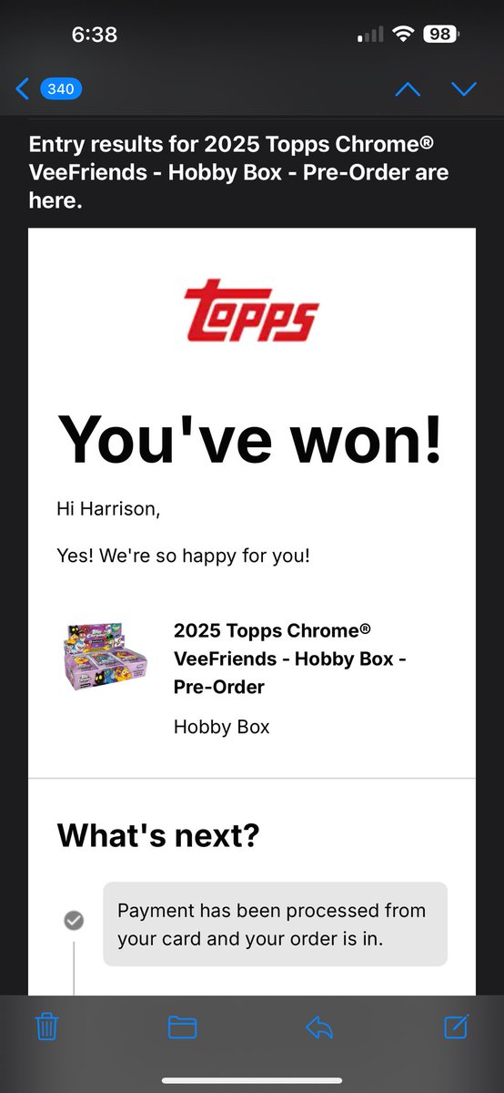 Secured a couple Topps Chrome hobby boxes. <a href="/veefriends/">VeeFriends</a> <a href="/garyvee/">Gary Vaynerchuk</a> <a href="/Topps/">Topps</a>