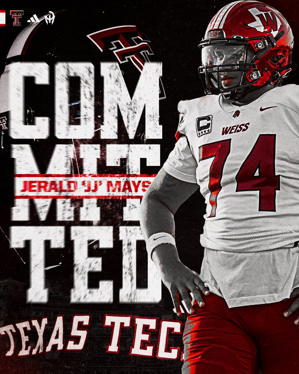Jerald “JJ” Mays (@jeraldjjmays) on Twitter photo Proud to announce my commitment to <a href="/TexasTechFB/">Texas Tech Football</a>!!! #WreckEm <a href="/JoeyMcGuireTTU/">Joey McGuire 🌵</a> <a href="/ClayMcGuireTTU/">Clay McGuire</a> <a href="/Coach_Leftwich/">Mack Leftwich</a> Proud to announce my commitment to <a href="/TexasTechFB/">Texas Tech Football</a>!!! #WreckEm <a href="/JoeyMcGuireTTU/">Joey McGuire 🌵</a> <a href="/ClayMcGuireTTU/">Clay McGuire</a> <a href="/Coach_Leftwich/">Mack Leftwich</a>