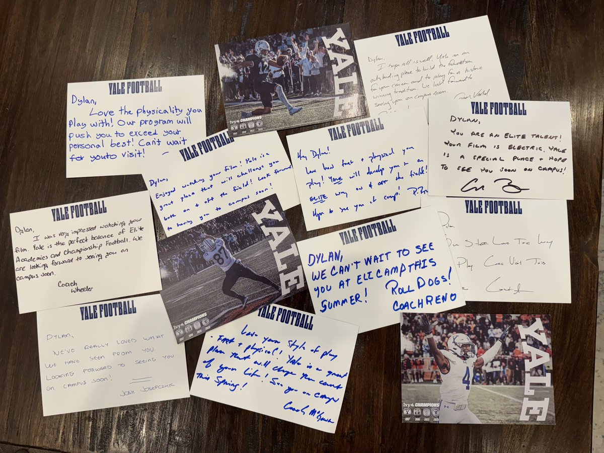 Dylan Brasher (@dylan_brasher28) on Twitter photo Grateful for all the letters and love from <a href="/yalefootball/">Yale Football</a>! Looking forward to getting on campus!
<a href="/CoachRenoYale/">Tony Reno</a> <a href="/coach_smcgowan/">Sean McGowan</a> <a href="/StevenVashel/">Steven Vashel</a> <a href="/coachjjanderson/">Jay Anderson</a> <a href="/CoachJanecek/">Tim Janecek</a>
<a href="/CoachGZimmerman/">Galen Zimmerman</a> <a href="/delossae17/">Eric De Los Santos</a> Grateful for all the letters and love from <a href="/yalefootball/">Yale Football</a>! Looking forward to getting on campus!
<a href="/CoachRenoYale/">Tony Reno</a> <a href="/coach_smcgowan/">Sean McGowan</a> <a href="/StevenVashel/">Steven Vashel</a> <a href="/coachjjanderson/">Jay Anderson</a> <a href="/CoachJanecek/">Tim Janecek</a>
<a href="/CoachGZimmerman/">Galen Zimmerman</a> <a href="/delossae17/">Eric De Los Santos</a>