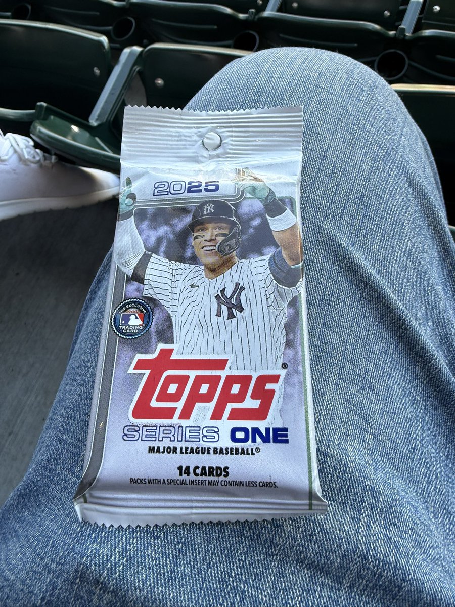Braves game #1 of the season. It may not feel like spring but never a bad night to watch the boys of summer. Might have to hit on the 50/50 raffle to cover what we spent in the Clubhouse but a few shirts, a couple of hats, and a pack of 2025 Topps is well worth it