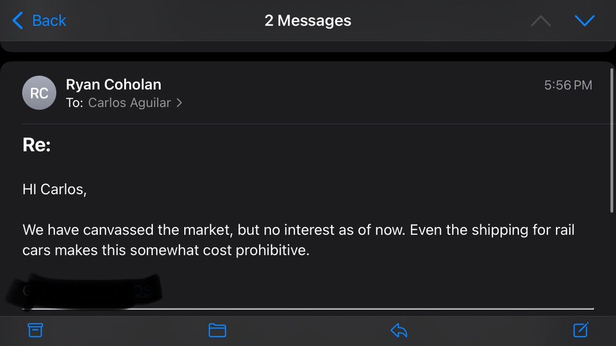I asked the Chief Operating Officer of the <a href="/MBTA/">MBTA</a> for the status of trying to find a new home for old Boston Red Line subway trains that are currently in the process of being retired. This is his response to me. 

I really do hope that at least a few pairs will be saved. 🙏 🛤️