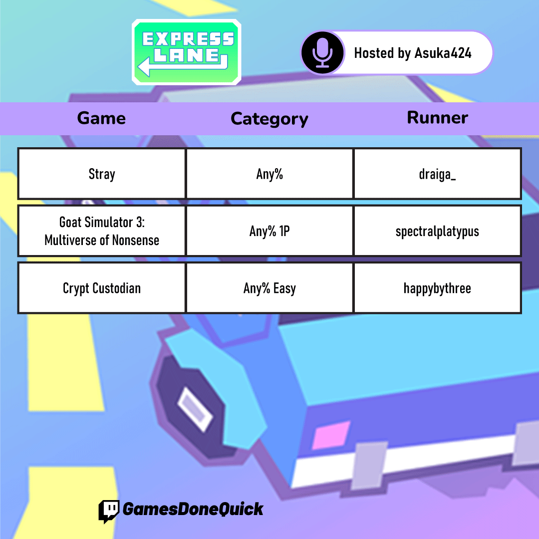 We're live with tonight's Awfully Silly and Express lane!!!

Featuring:
<a href="/TheVincentSmyth/">Vincent Smyth</a>
ratamero
<a href="/Tomomodachi1226/">Tomomodachi🔜Frost Fatales 2026</a>
draiga_
spectralplatypus
happybythree

twitch.tv/gamesdonequick