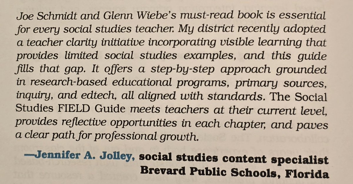 madisonteacher's tweet photo. Thank you @jjolleymsd for providing this amazing review of the Social Studies FIELD Guide from @CorwinPress I've co-written w/ @glennw98
Learn more at https://t.co/usAQMvdDkM and join our #FIELDguide #slowchat starting next week! https://t.co/YBbeUyfWoa