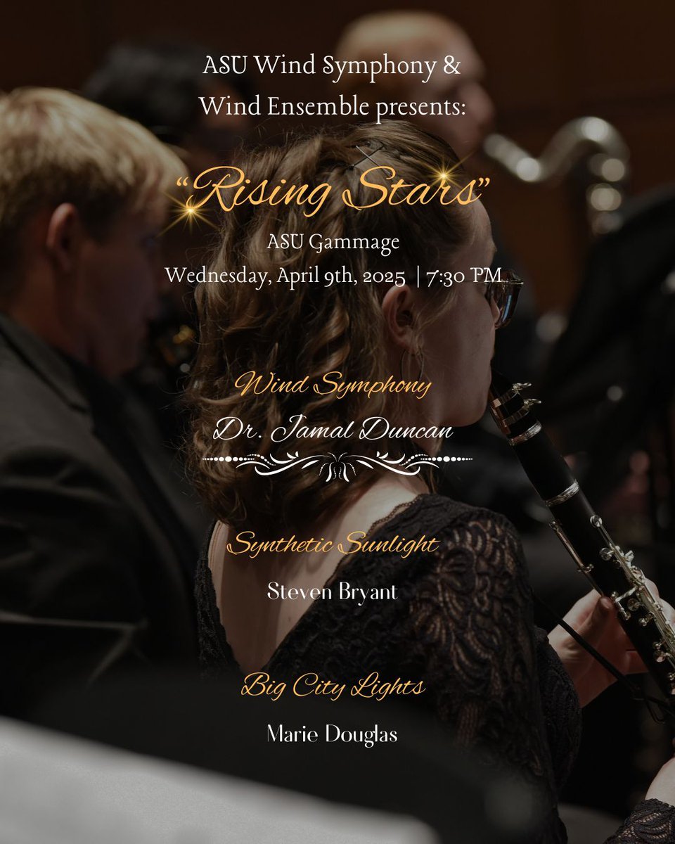asuwindbands's tweet photo. We hope you consider joining us for a night of wonderful music tomorrow at ASU Gammage! https://t.co/FHMJ9QVdtf