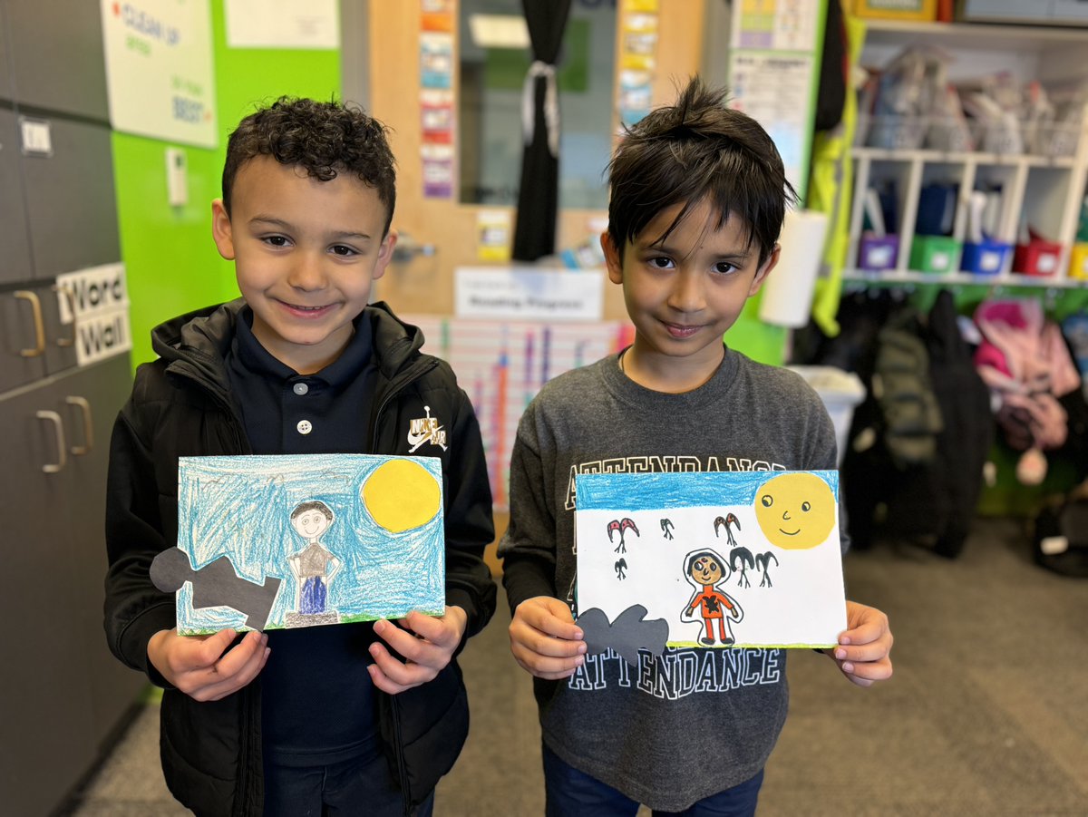SouthCantonSCA's tweet photo. Mrs. Khurram’s 1st grade has been learning about the relationship between the earth &amp; sun by making observations of their shadows. They drew conclusions about the length of their shadows based on the location of the sun. https://t.co/TZYQ6heVtC