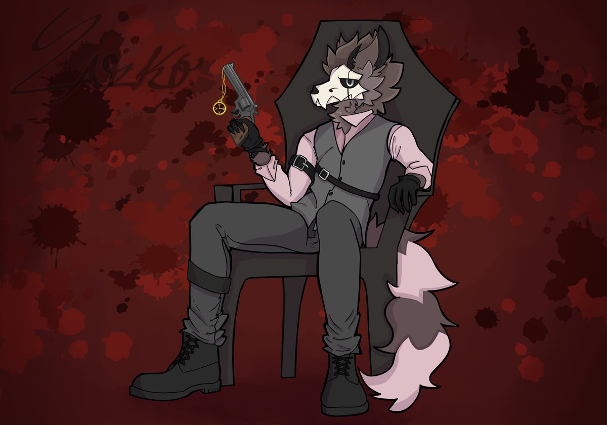 Art trade with <a href="/StarW15094/">StarWolf31</a> (I really like Hunter, he's very cool xD)