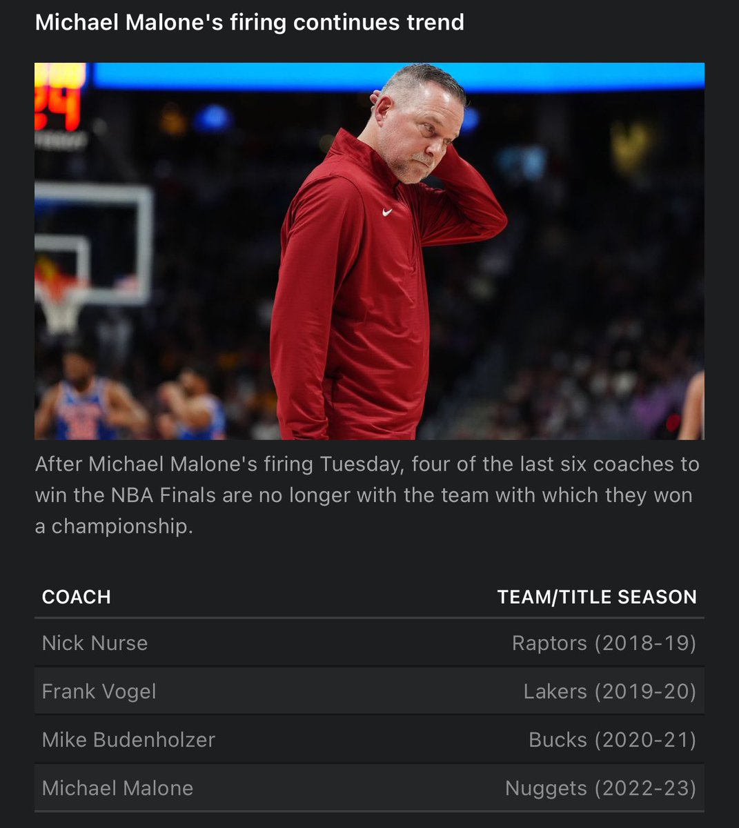 At this point, Joe Mazzulla better hope the <a href="/celtics/">Boston Celtics</a> are nothing like the rest of the <a href="/NBA/">NBA</a>. Every coach is disposable if they don’t win a Championship. #ridiculous