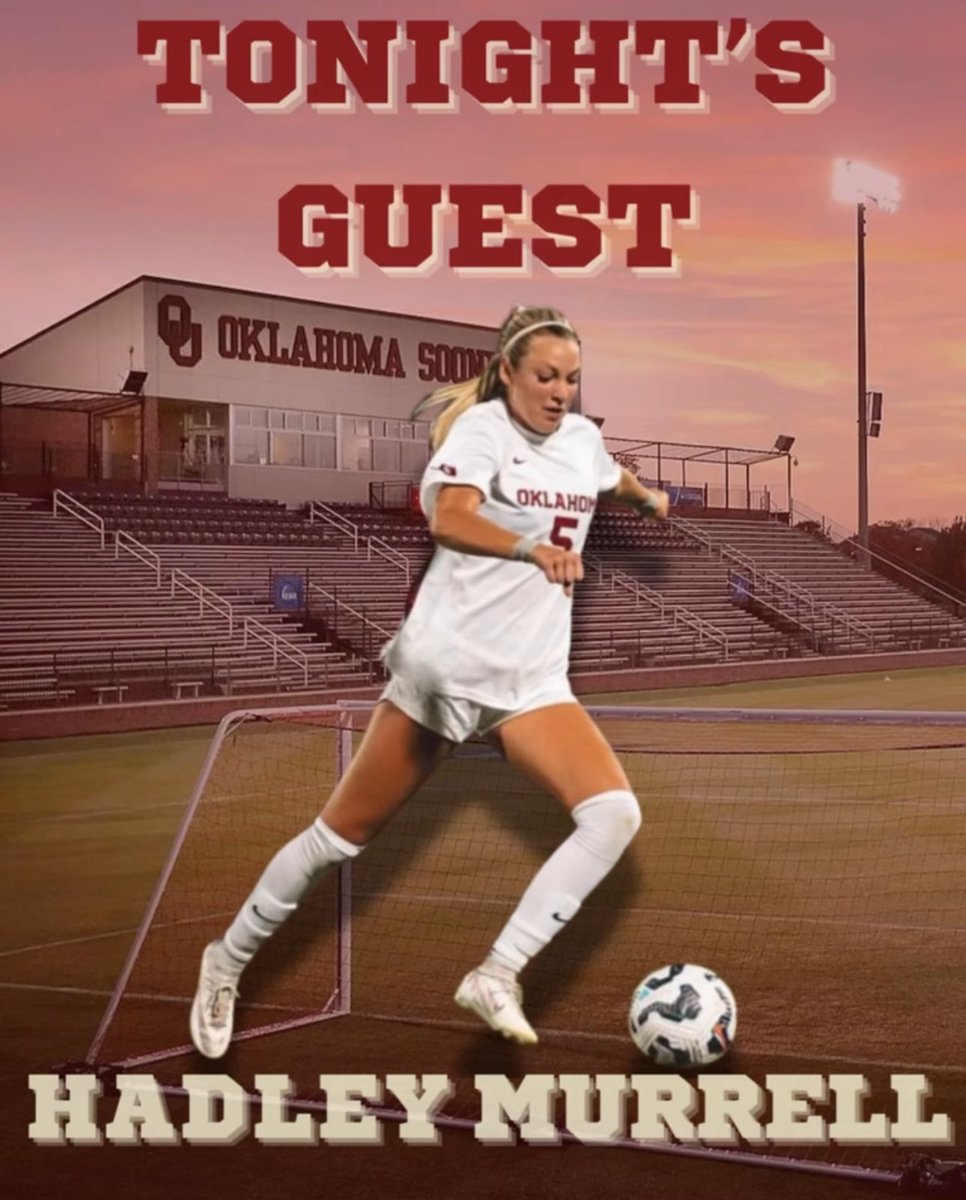 Join us TONIGHT at 7:30 p.m. on SEC+ Network‼️

Featuring <a href="/OU_WSoccer/">Oklahoma Soccer</a> players Riley Brown and Hadley Murrell‼️

#espnplus #espn #universityofoklahoma #ou #womeninsports #ncaa #gaylordcollege #soonersportspad #boomersooner #soccer #ousoccer