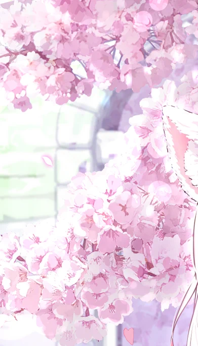 おはようございますこのもこもこの桜を見てほしい自分で撮った写真からイラストに合わせて加筆したんだ(ちょっと大変だった…) 