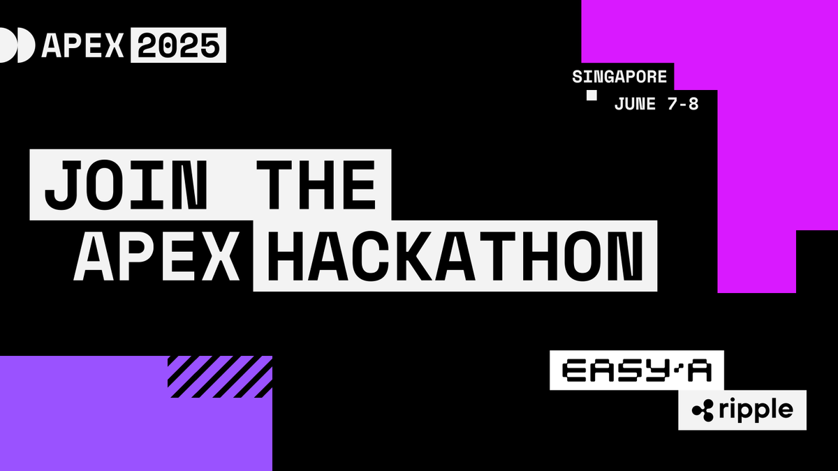 RippleXDev's tweet image. Kickstart your Apex 2025 journey with the @easya_app x @Ripple APEX Hackathon, June 7-8 in Singapore 🇸🇬

Build on the XRPL. Meet other top devs. Get noticed before the main event 🔥

➡️ easya.io/events/easya-r…