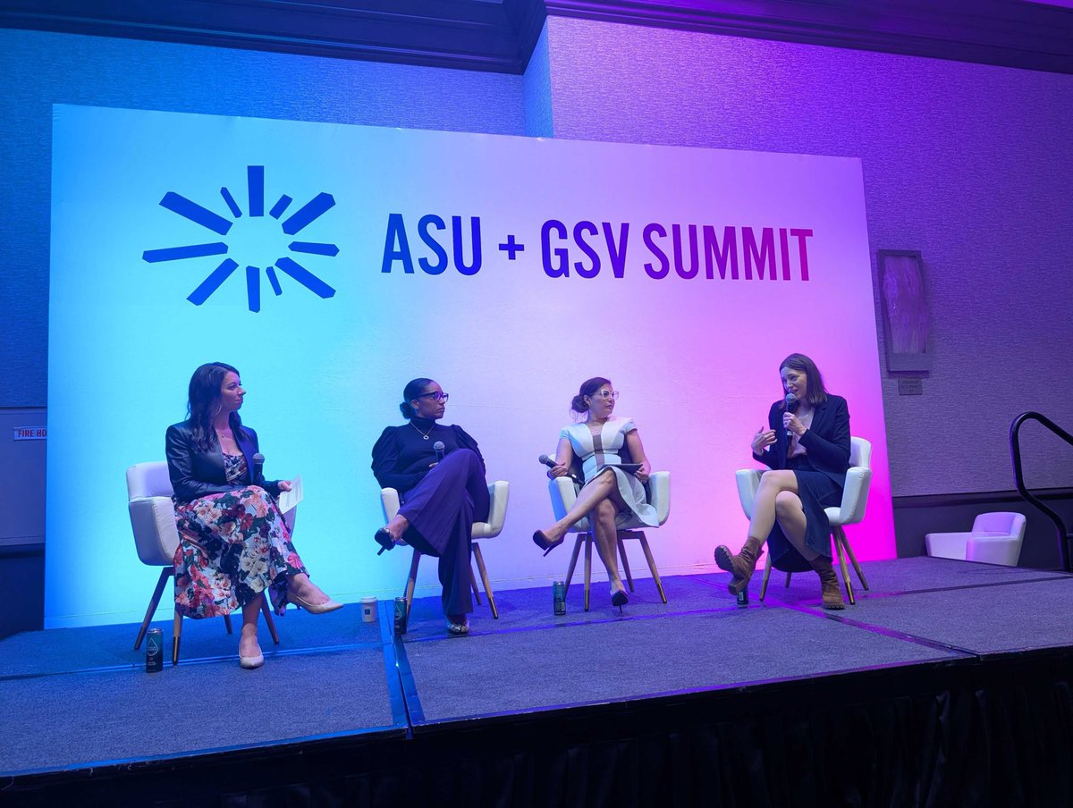 WomenLeadingEd's tweet photo. Bold conversation underway w/our @asugsvsummit panel “Leading with Powerful Care: Prioritizing Mental Health for Leaders and Staff” featuring our Dr @juliarafalbaer, WLE board chair Dr. @SupKylaOUSD, WLE board member @AInfanteGreen, &amp; @eberlewalker w/our partner @PresenceLearn https://t.co/lB9ODTnR8f