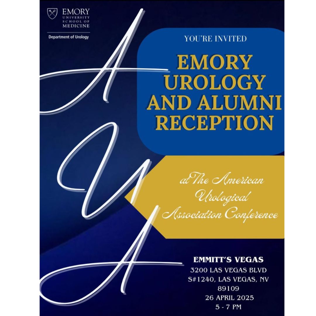 Join us on Saturday, April 26, 2025 from 5-7 PM EST at Emmitt's Vegas for our annual reception at the AUA conference! 

RSVP Here: engage.emory.edu/s/1705/21/inte…