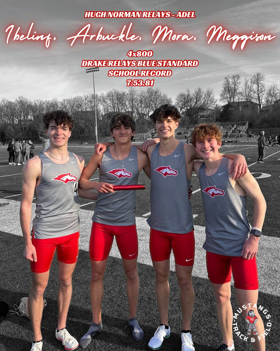 🚨SCHOOL RECORD🚨
🔹BLUE STANDARD🔹

Graham Ibeling, Elias Arbuckle, Sam Mora, and Jack Meggison break the meet and school records running 7:53.81!