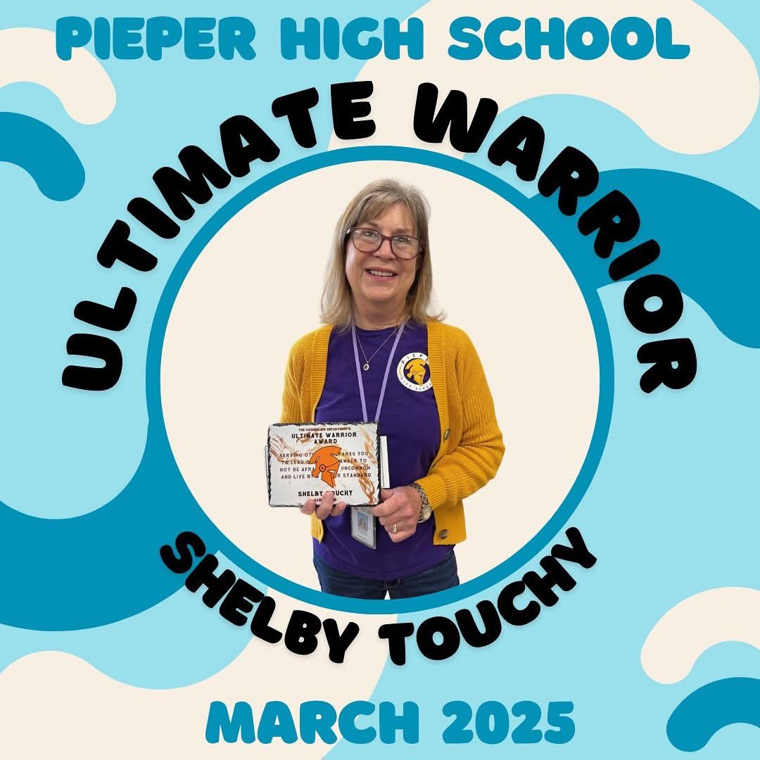 HS_PieperCouns's tweet photo. Congrats to Ms. Touchy on being awarded The Ultimate Warrior for the month of March 2025! Students share that Ms. Touchy goes above and beyond for her students. They also state that she is always encouraging all of her students to be successful! 🌎🗺️👩🏻‍🏫 https://t.co/0edeNkuHfW