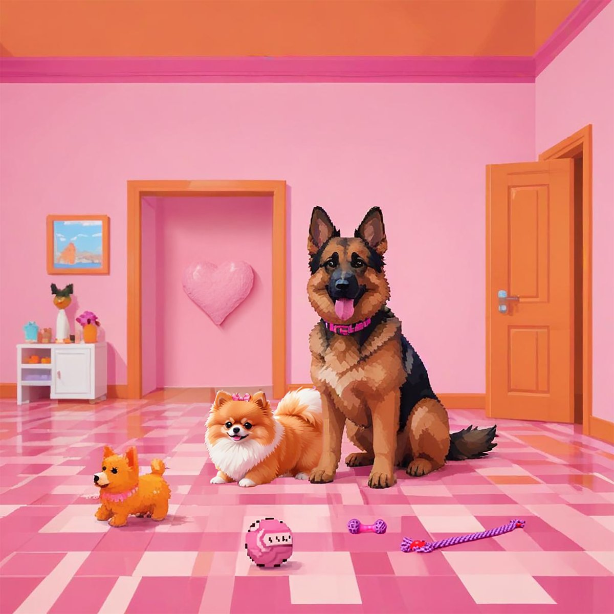 BarkCanvasNFT's tweet photo. Hello fam !!! The @WulfandFloof gang invites you to their home !!! 🏡😃🐶🐱
In the first #NFTgift of W&F-#DaHouse collection, #Wulf and #Floof awaits you in their #pink playroom for some fun time !!! Get ready for some ball throwing and rope pulling!!!
Already send to your wallets !!! Please check your hidden !!!
Thank you so much for all the support !!! Many more new things to come !!! #staytuned !!!
#NFTDrop #Airdrop #ExclusiveNFT #NFTreward #NFTCollection #NFTCommunity