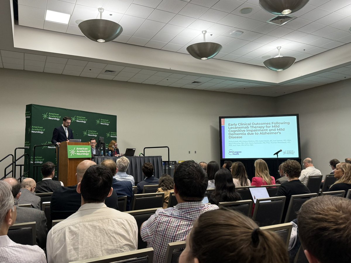 NYU Neurology Residency (@nyuneurologyres) on Twitter photo A fantastic platform presentation by <a href="/Phil_Kuball/">Phil Kuball</a> on early clinical outcomes following Lecanemab therapy 👏 🧠 #AANAM #AANAM2025 <a href="/nyulangone/">NYU Langone Health</a> A fantastic platform presentation by <a href="/Phil_Kuball/">Phil Kuball</a> on early clinical outcomes following Lecanemab therapy 👏 🧠 #AANAM #AANAM2025 <a href="/nyulangone/">NYU Langone Health</a>