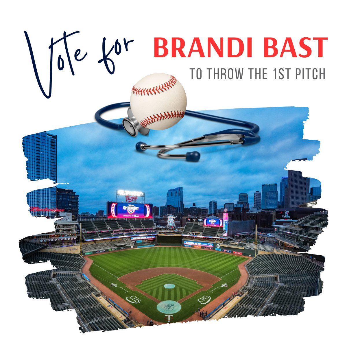 glacialridge's tweet photo. ✅ Vote for our very own RN, Brandi Bast, to throw the first pitch ⚾ at the MN Twins game on May 6! We're asking for your vote to help Brandi 🩺 win! https://t.co/fYOIafUiAD https://t.co/9vP6PDtB2D