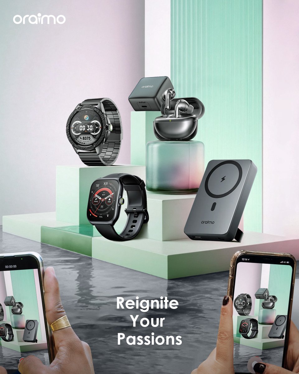 oraimo_ghana's tweet photo. Now is the best time to reignite your passions with durable and smart technology from #oraimo.
Grab yours now!!!
#Keepexploringwithoraimo #oraimo #keepexploring #oraimoghana #oraimopowerbank #powerbank #smartwatch #earbuds #spacebuds #spacebudz https://t.co/Me6KM5c0Ks