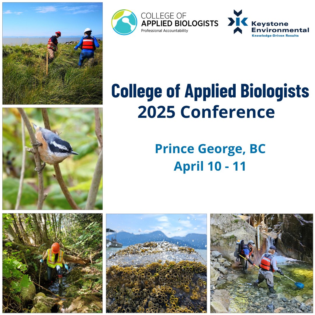 The College of Applied Biologist’s 2025 Conference starts tomorrow at the Prince George Conference &amp; Civic Centre. Connect with us! 
 
Learn more: cab-bc.org

#CABConference #AppliedBiologists #BiologicalServices #IndustryEngagement   #EnvironmentalConsulting