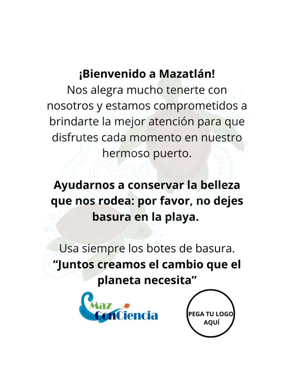 ¿Listo para las vacaciones de Semana Santa?
¡Nosotros también! Pero… ¿y la basura?
Ayúdanos a cuidar lo que todos venimos a disfrutar: ¡nuestras playas!
Súmate a la campaña “Pega tu logo aquí” y demuestra que a tu marca ¡sí le importa!
¿Te animas? Mándanos un mensajito, ayudamos