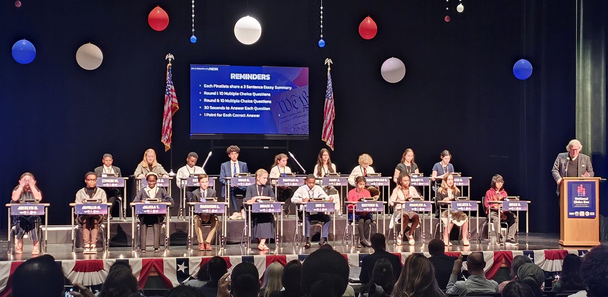 Wonderful time tonight witnessing our first ever Civics Bee. A job well done by all of our student competitors. 👏👏👏