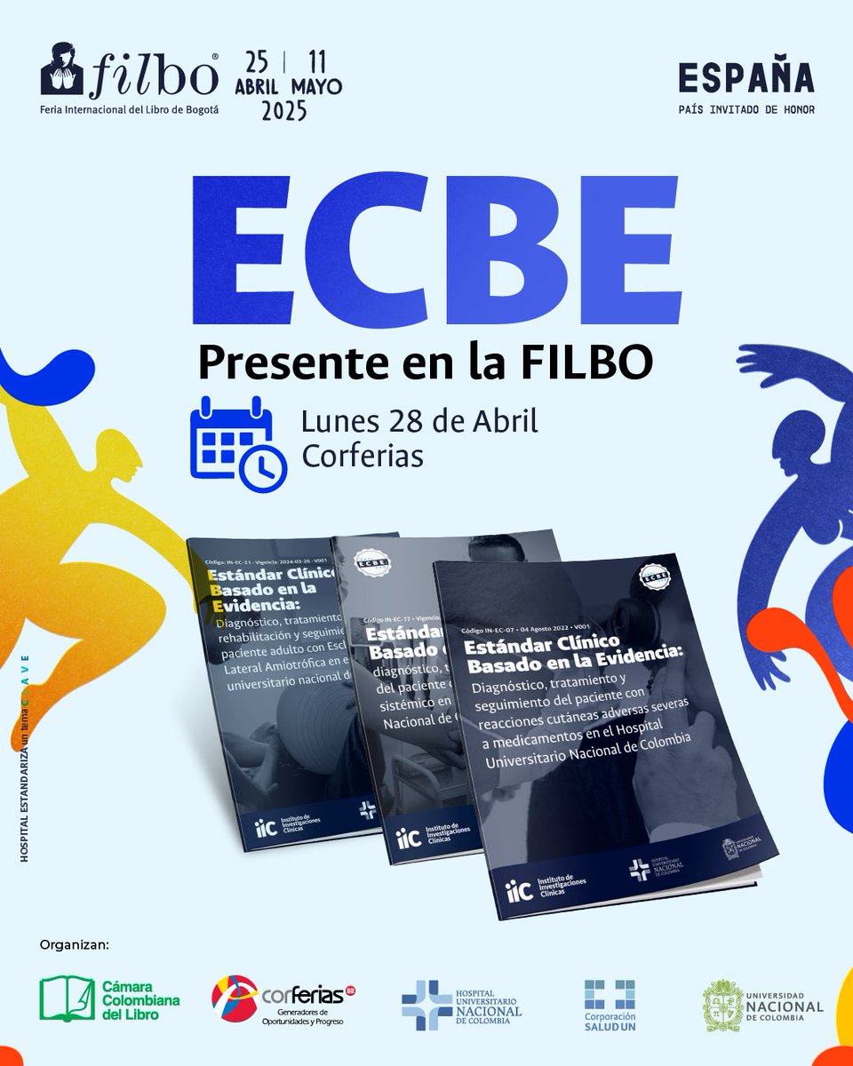 HospitalUNAL's tweet photo. 📖Los Estándares Clínicos Basados en la Evidencia presentes en FILBO 2025 🎉¡Te esperamos!
#ECBE es un sello del Rigor Científico de la UNAL - HUN https://t.co/PlfExLNkLb