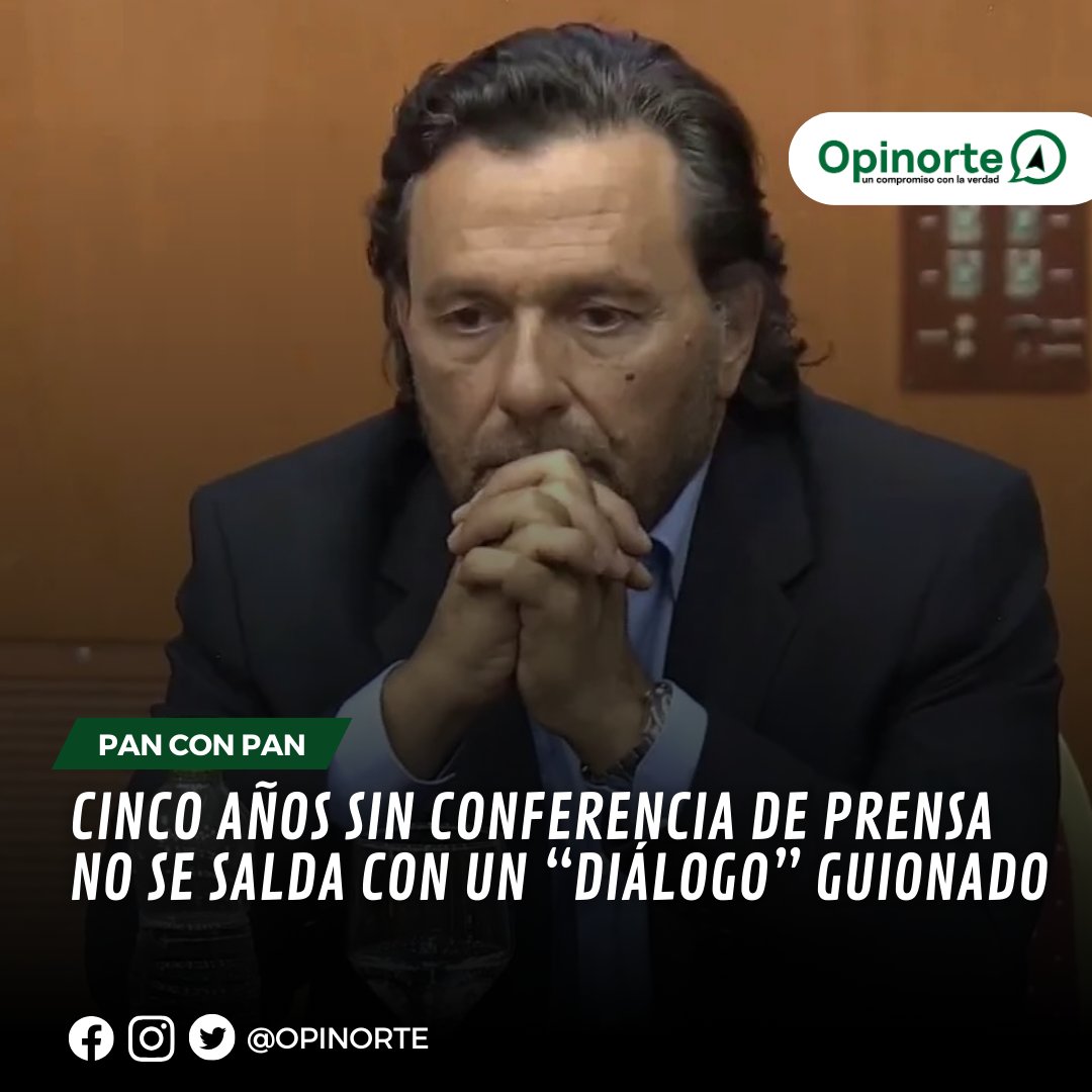 #Salta | El gobierno provincial lanzó el ciclo denominado “diálogos.gob”, consistente en una entrevista a Sáenz con un séquito de periodistas oficialistas.
• Nota Completa → tinyurl.com/mryu2nj2
#opinorte #gustavosaenz