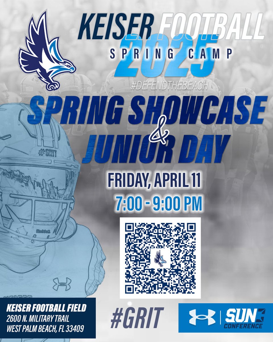 Keiser Football (@keiserfootball) on Twitter photo 🚨This Friday🚨 As we close the 🚪 to Spring Football we open another one to begin recruiting the Class of 2026. Underclassmen great opportunity to meet <a href="/CoachMylesRuss/">Myles Russ</a> & staff before Spring recruiting kicks off. Scan QR Code below to register check in begins at 6PM at facility. 🚨This Friday🚨 As we close the 🚪 to Spring Football we open another one to begin recruiting the Class of 2026. Underclassmen great opportunity to meet <a href="/CoachMylesRuss/">Myles Russ</a> & staff before Spring recruiting kicks off. Scan QR Code below to register check in begins at 6PM at facility.
