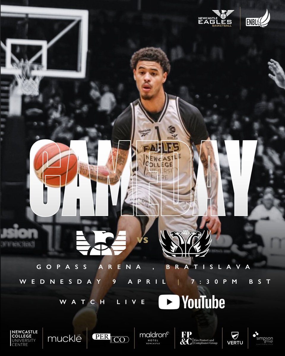 𝗜𝗧’𝗦 𝗘𝗡𝗕𝗟 𝗙𝗜𝗡𝗔𝗟 𝗗𝗔𝗬!

🏆 ENBL Final Four
🆚  🇷🇴 CSO Voluntari
⏰ 7:30pm BST / 8:30pm CEST
🏟️ Gopass Arena Bratislava
📺 Watch live and for free on YouTube
📈 Follow LiveStats
🔗 youtube.com/watch?v=AgjG1k…

#WeAreEagles #ENBL