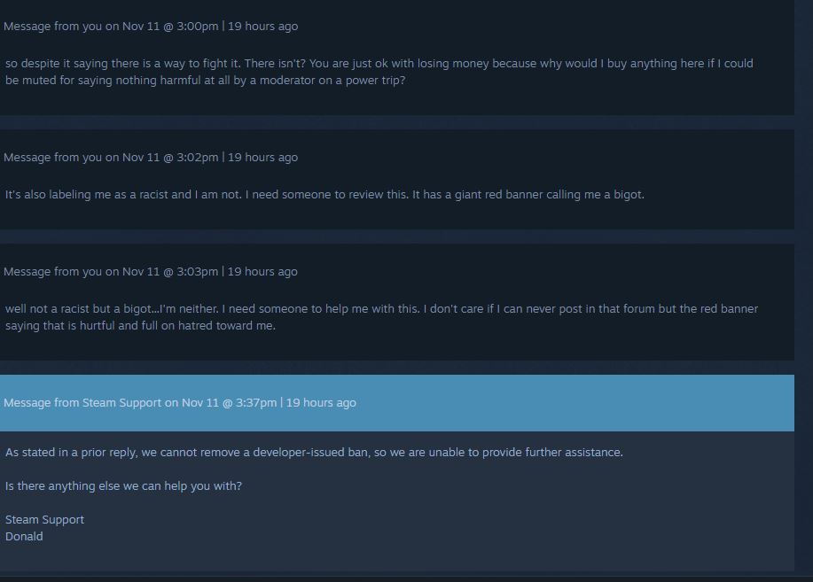 CakeMando's tweet photo. Imagine a world where you can be falsely labeled for #Bigotry and if you follow the proper way given they will silence you from even asking for help. No need to imagine @Steam lets @dragonage mods run wild and do just that to its users. #DragonAgeVeilguard #steamdeck  #steamworks https://t.co/VcnctengTi