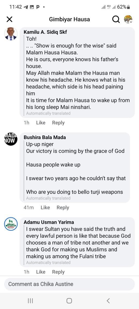 ChinasaNworu's tweet photo. Breaking News !
Hausas attack the sultan of Sokoto.( Phase 2)
Verbal conflicts arose between #Hausas and #Fulani as the Sultan of #Sokoto asserted he is a true Fulani man. The #Hausas responded , you can read .
They cooked for #IPOB/#ESN for the past 3 yrs , today we’re just starting to cook for them two dishes “tuwo masara and Mia kuka”
(Phase 2)