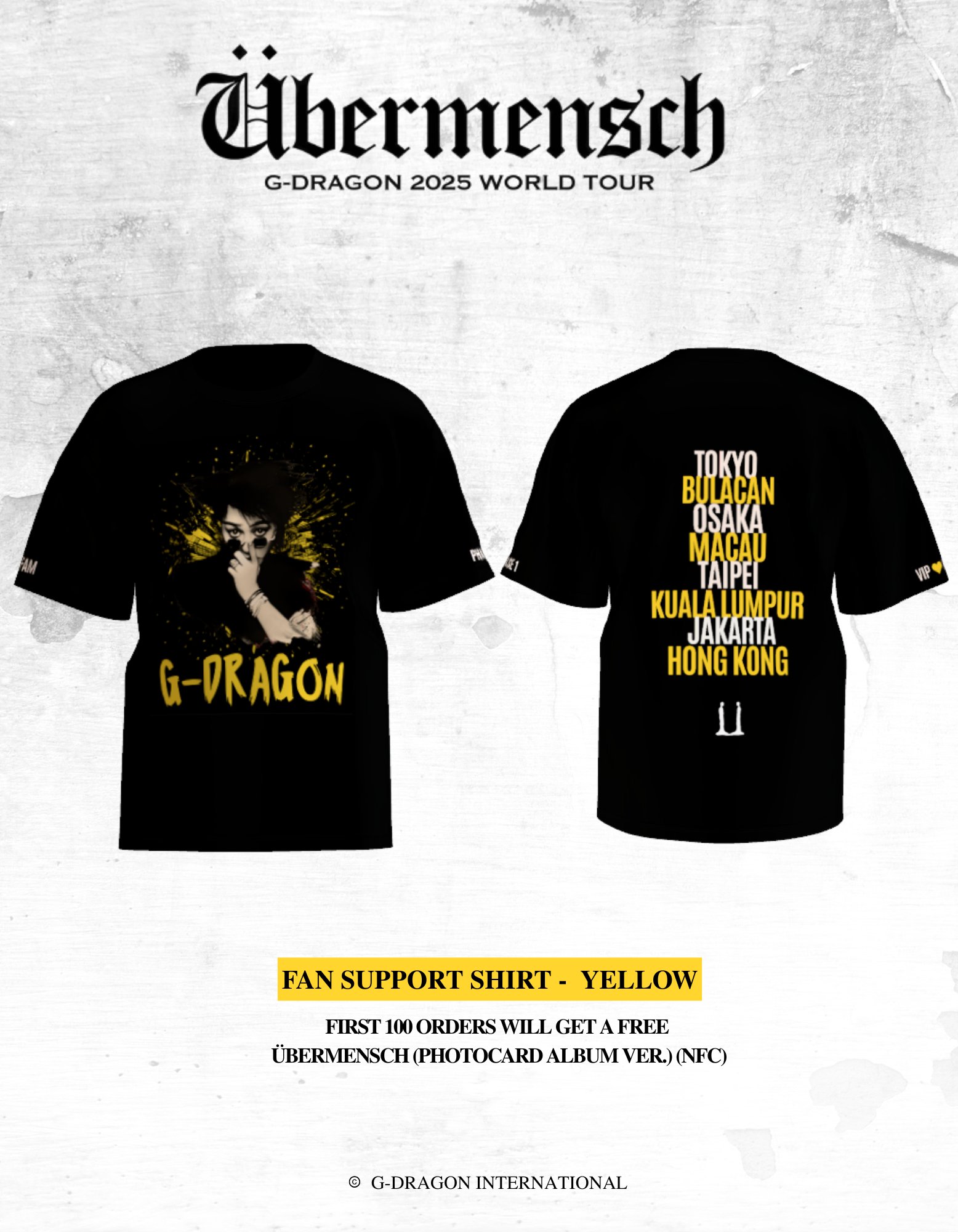 G-DRAGON Tシャツ XL メディアエキシビション ÜBERMENSCH G-Dragon 2025 World Tour Ubermensch 3D T-Shirt | eBay