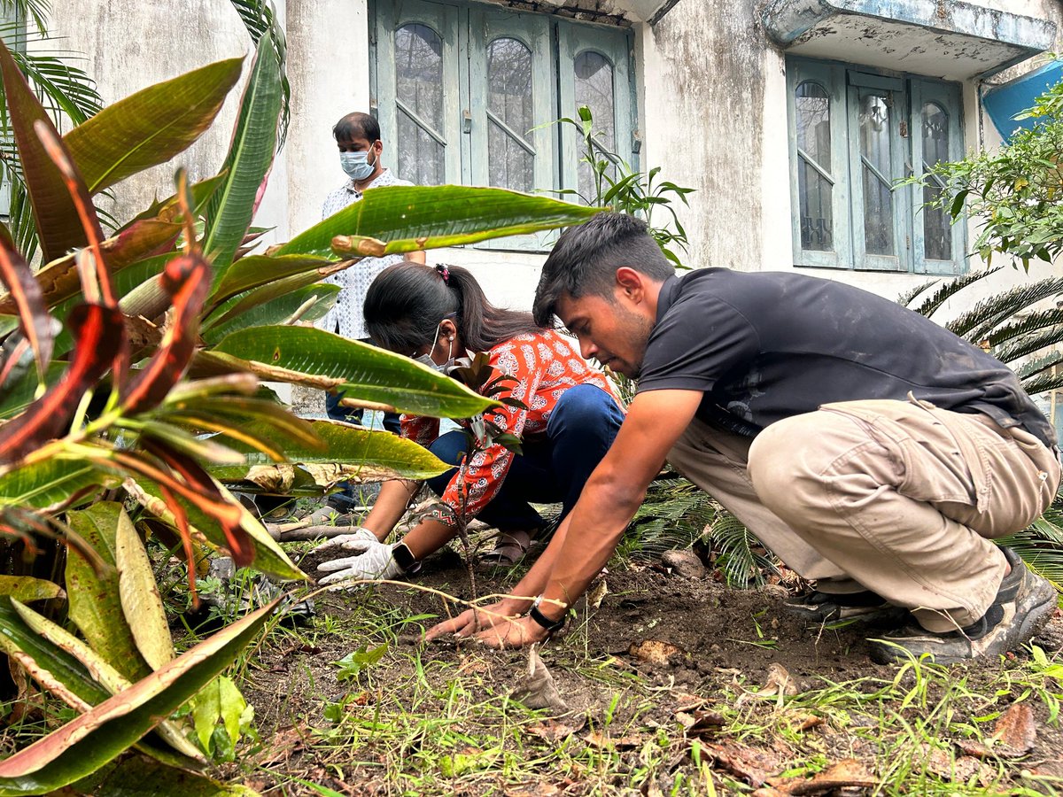 CHS1979_NBU's tweet photo. Professors, students, research scholars &amp; staff at Centre for Himalayan Studies united to clean our garden &amp; plant new life, inspired by Shri Amrendra Pandey’s vision. Creating an Oxygen Garden for a greener tomorrow! 🌱💚 #NBUGreenRevolution #WEARECHS https://t.co/NKJh3QkHwN