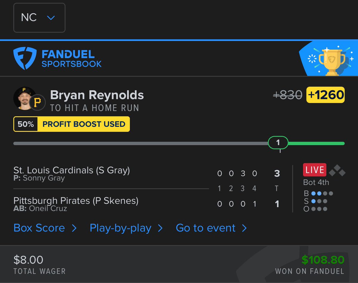 $8 to $108.80 thanks to the 🐐 @ScumSlips 🩸