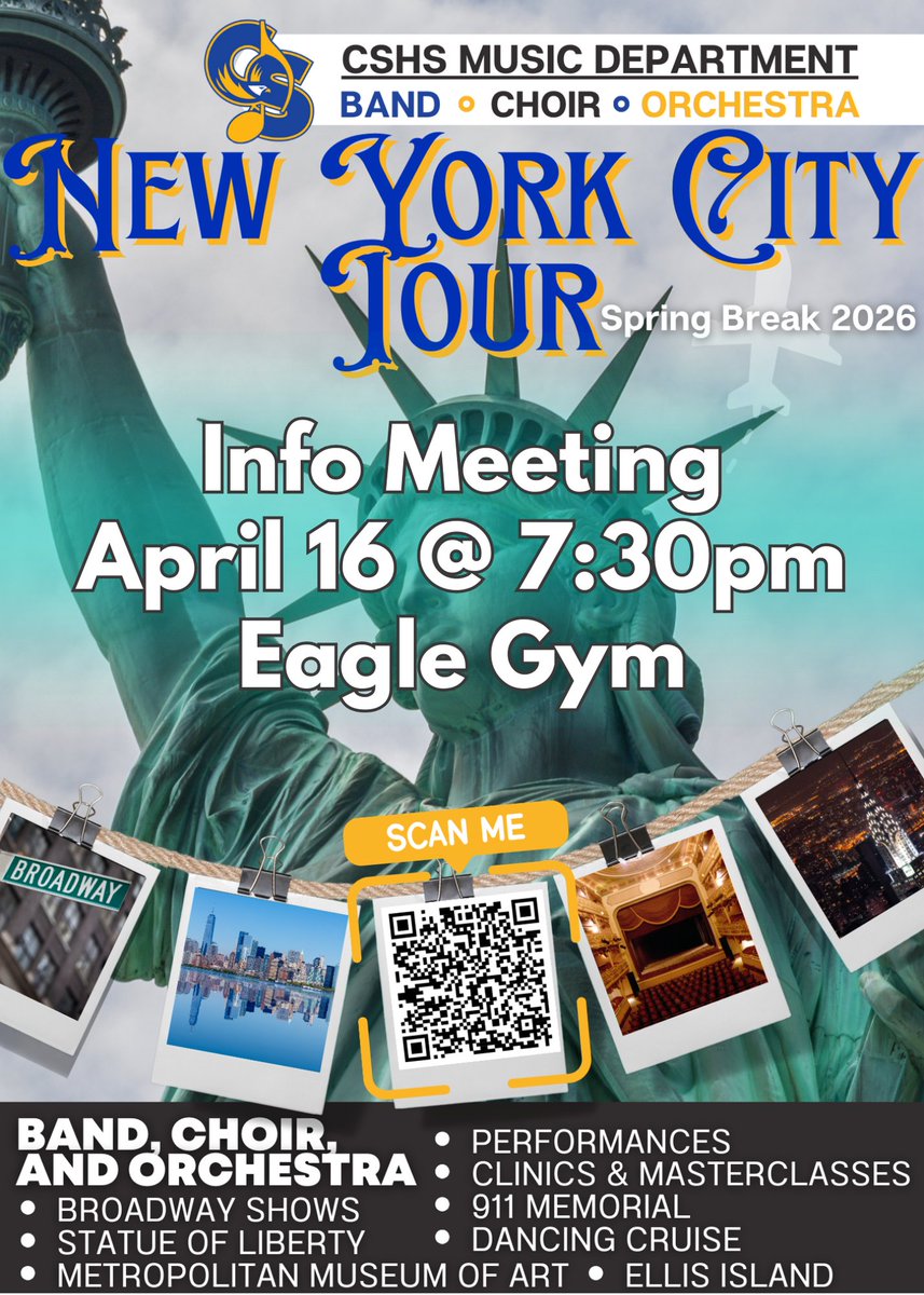 Tonight is the night to get details about the 2026 Spring Break Trip to NYC.